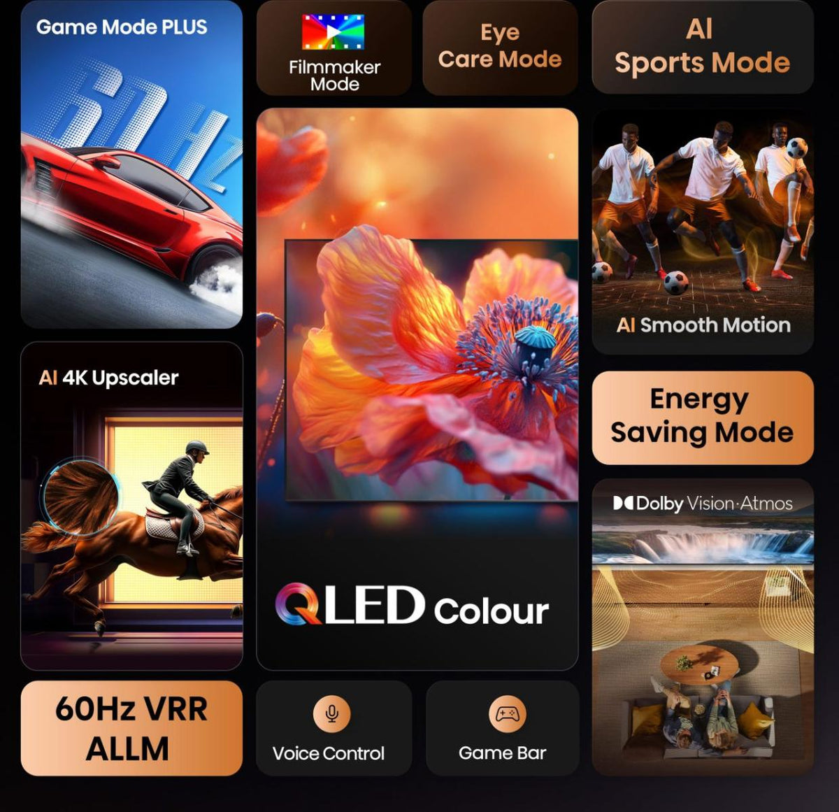 TV HISENSE 50E7Q QLED 4K Smart TV — 126 cm (50"), Dolby Vision & Atmos, VIDAA, Game Mode Plus