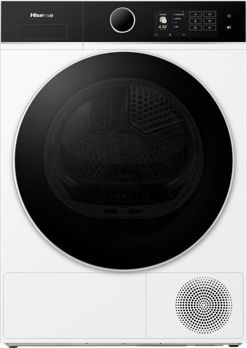 HISENSE DH5I104BWAB Warmtepompdroger — 10 kg, Klasse A, Inverter Motor, WiFi ConnectLife, Stoom