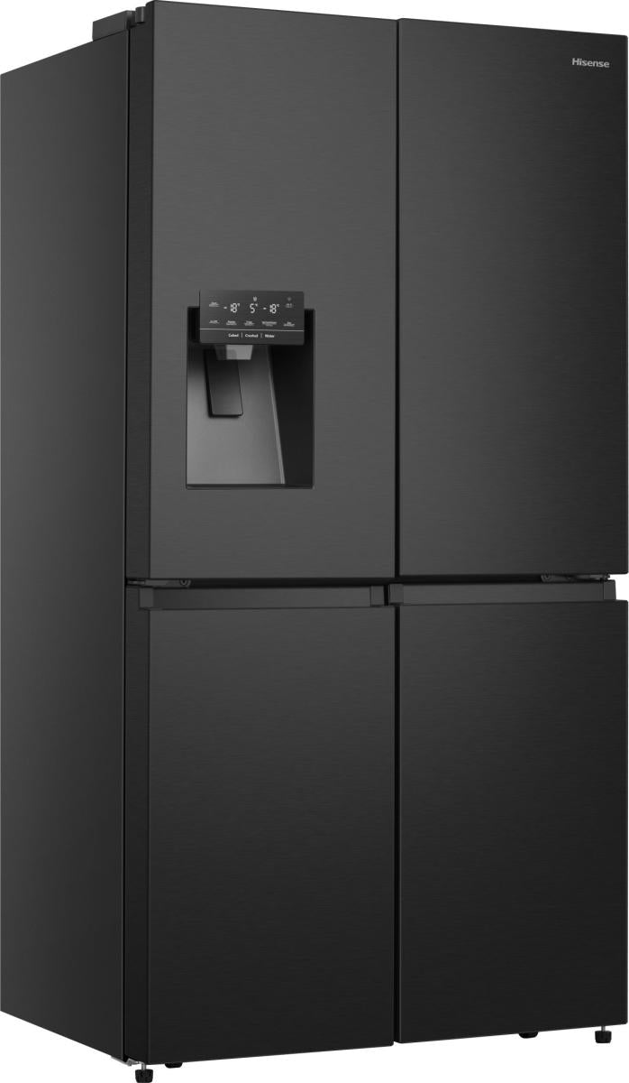 Réfrigérateur américain HISENSE RQ760N4SBFE Cross Door — 584 L, Total No-Frost, Distributeur eau/glaçons sans raccordement, Noir