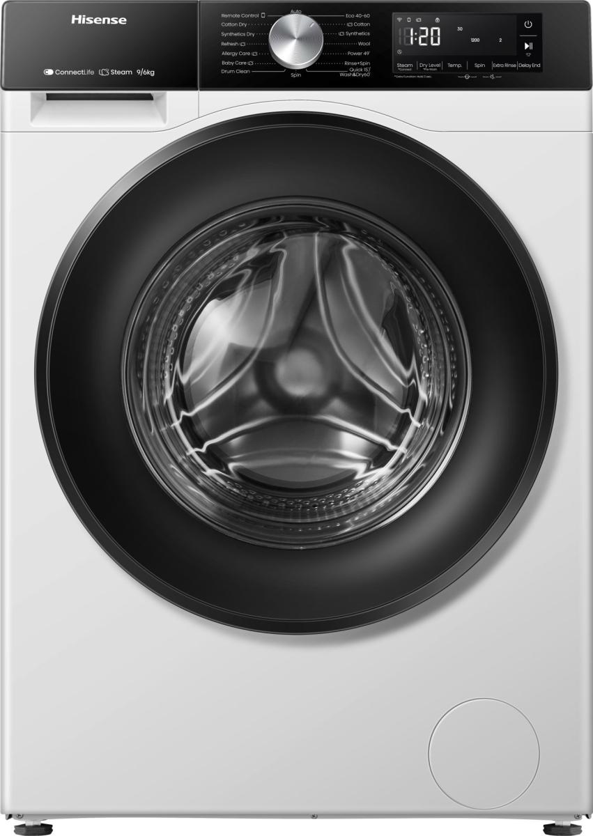 Lave-linge séchant HISENSE WD3S9043BW3 — 9 kg / 6 kg, 1400 tr/min, Lave & Sèche 60', Classe A, WiFi ConnectLife