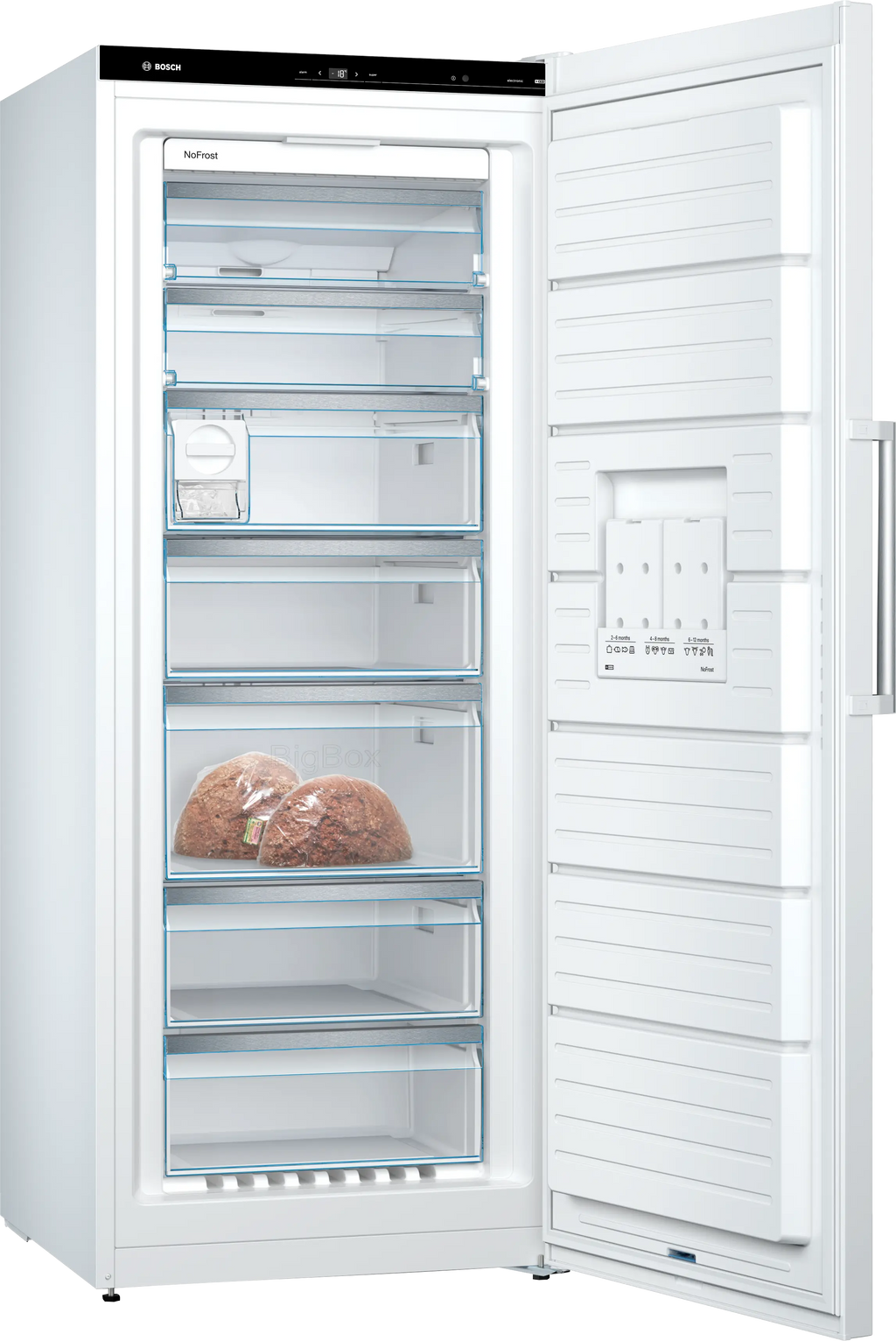 Congélateur armoire Bosch GSN54AWCV 328 L — NoFrost — Classe C — 38 dB — Ice Twister — 176 × 70 cm — Blanc