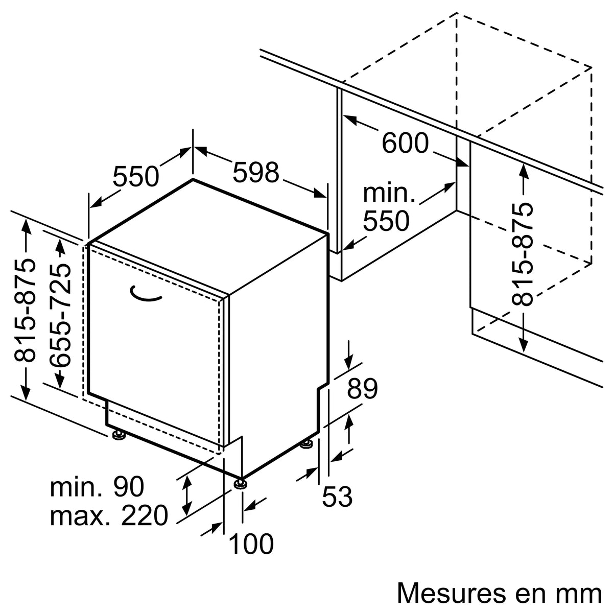 Lave-vaisselle tout intégrable Bosch SMV4HVX14E Série 4 — 14 couverts, Home Connect, 46 dB, classe C