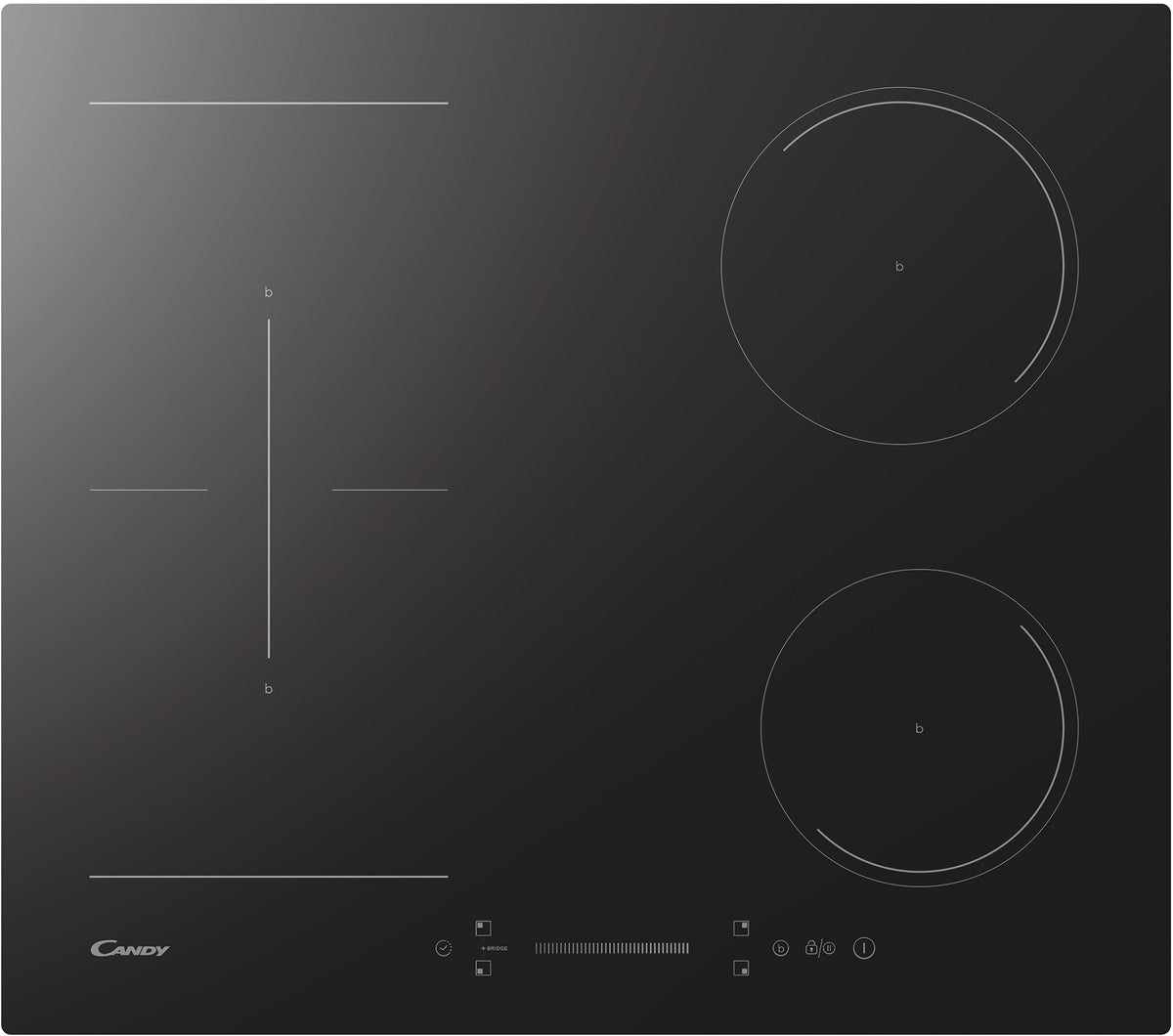 Table à induction CANDY CTP644SCBB — 60 cm, 4 foyers, Twin Power, Monoslider, Noir | Electro‑Choc