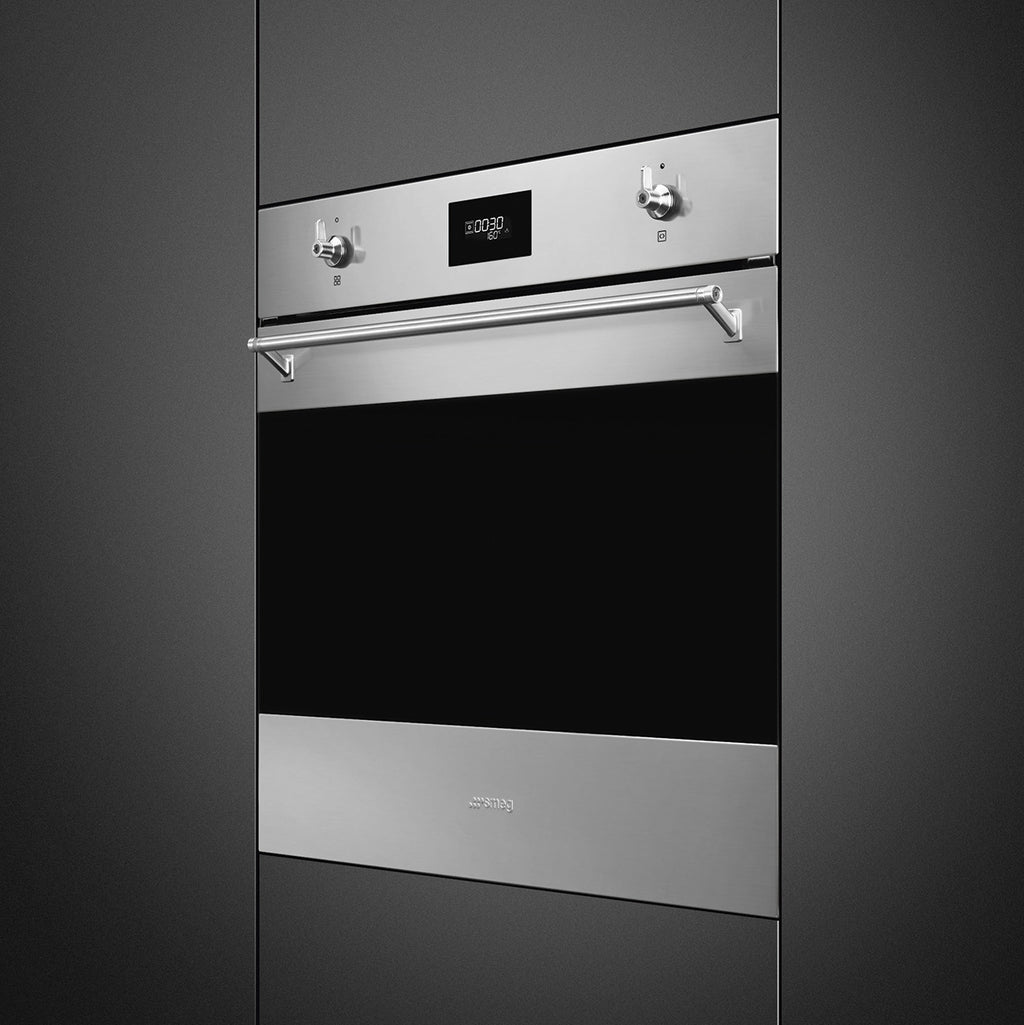 Four encastrable pyrolyse SMEG SFP6301TVX Inox – 70 L – Chaleur tournante – Classe A+