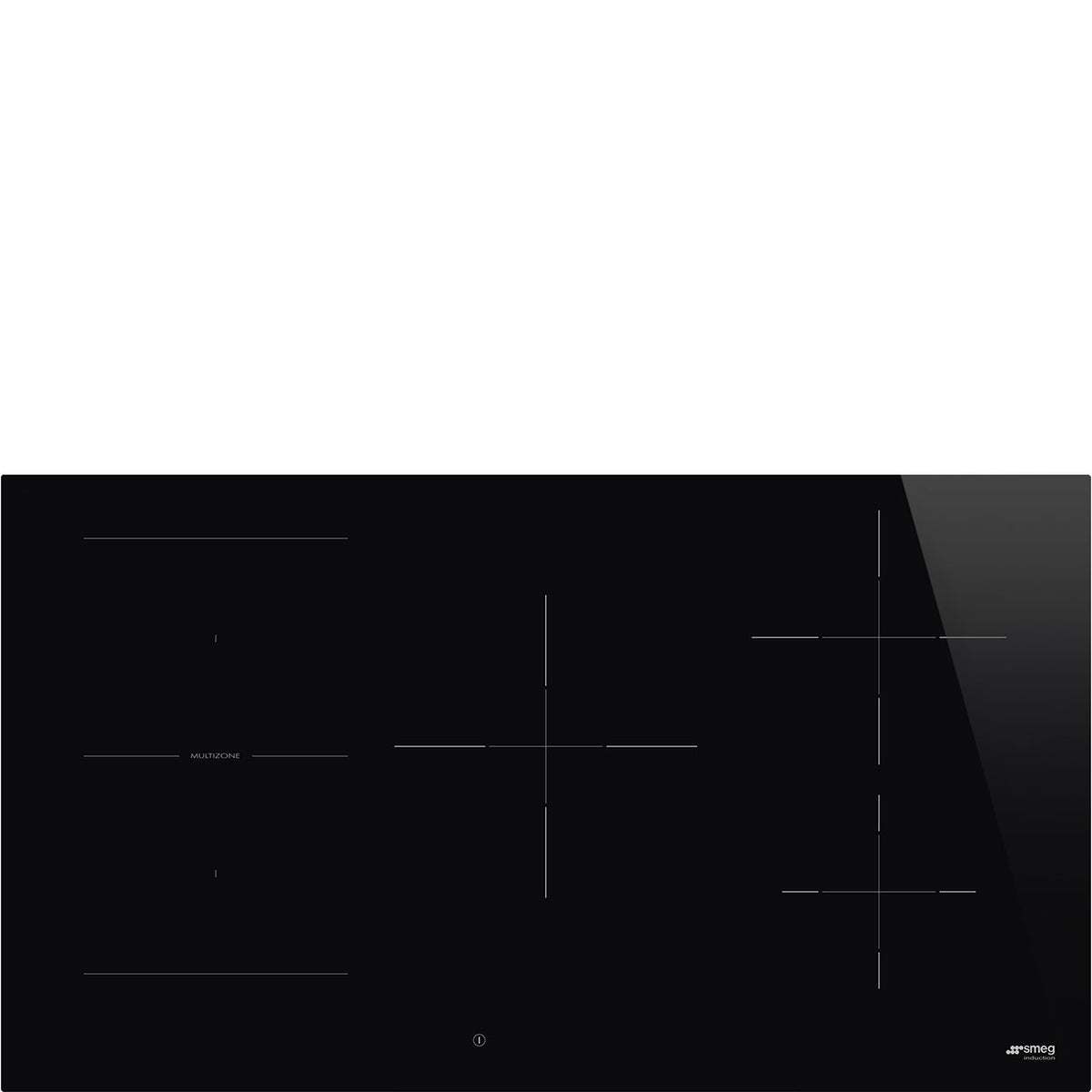 Table induction SMEG SI1M4954D 90 cm — 5 foyers — MultiZone — Auto‑Vent 2.0 — Booster x5 — Slider Compact Plus — Noir
