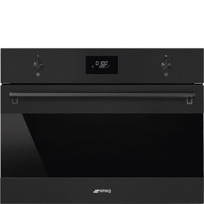 Four compact encastrable SMEG SO4301M1N Classica — 45 cm — Combiné micro‑ondes 800 W — 40 L — Chaleur tournante — Préchauffage rapide — Noir mat