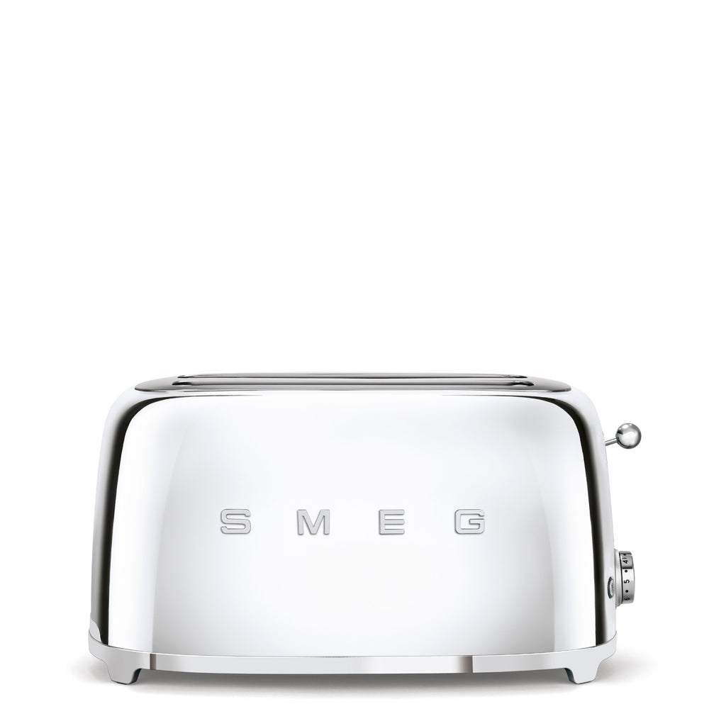 Grille‑pain SMEG TSF02 Années 50 — 2 fentes extra‑longues / 4 tranches, 6 niveaux, Bagel / Décongélation / Réchauffage