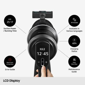 Aspirateur balai SAMSUNG Bespoke AI Jet Lite Pro Extra 280 AW (VS80F28DGS/WA) — 280 W, AI Cleaning 2.0, HEPA, Clean Station, 2 batteries (jusqu’à 120 min), Santorini Beige | Electro‑Choc