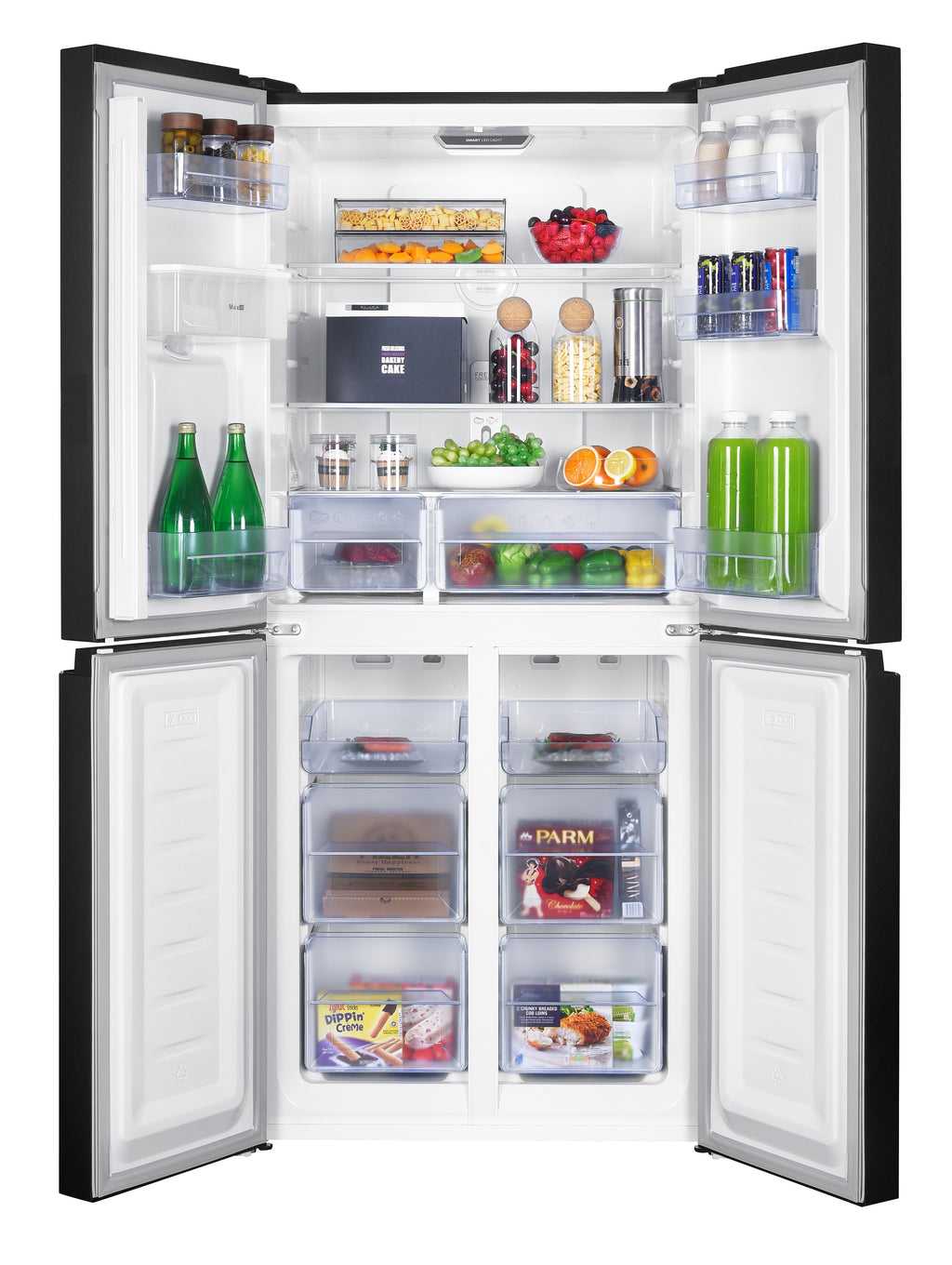 Réfrigérateur américain FRILEC BONN MD458 WS-040DDI Cross Door — 419 L, Total No-Frost, distributeur d’eau, 39 dB, Dark Inox, garantie 5 ans