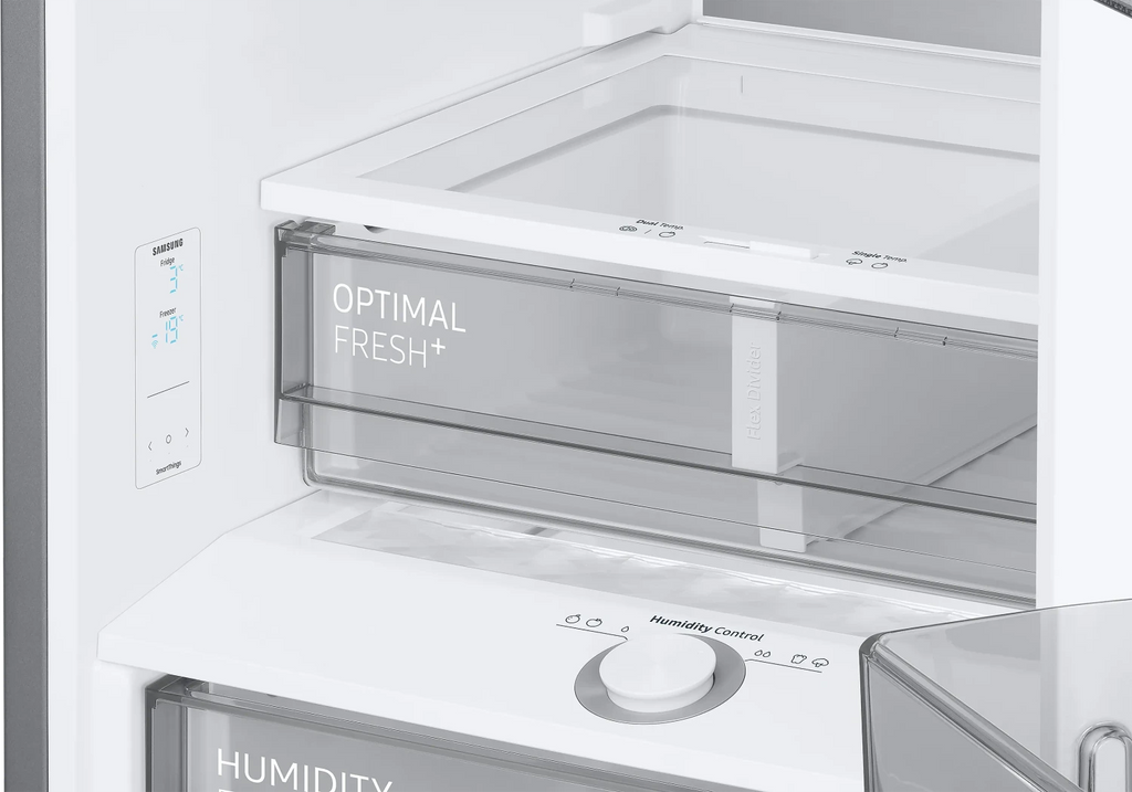 Frigo combiné SAMSUNG Bespoke AI Série 7 390 L (RB38C705CB1/EF) — Classe C, No Frost, Metal Cooling™, Optimal Fresh+™, SmartThings
