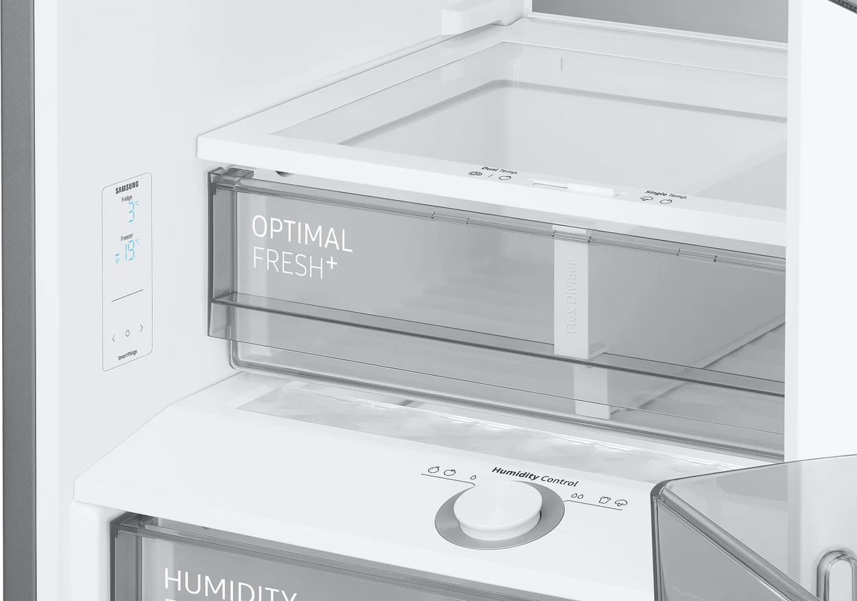 Frigo combiné SAMSUNG Bespoke AI Série 7 390 L (RB38C705CB1/EF) — Classe C, No Frost, Metal Cooling™, Optimal Fresh+™, SmartThings