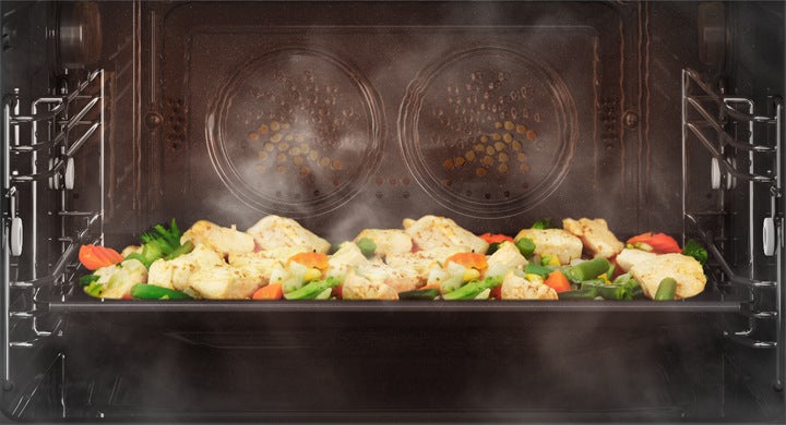 Four compact vapeur encastrable SAMSUNG Infinite Line™ NQ50T8939BK/EF — 50 L, Steam Combi (Full Steam + Ajout de vapeur), Dual Fan, Wi‑Fi SmartThings, A+, écran TFT 4,3" | Electro‑Choc