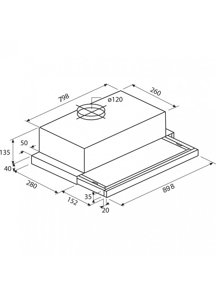 Hotte télescopique BEKO CTB 9407 X — 90 cm, 310 m³/h, Inox, 3 vitesses, éclairage LED
