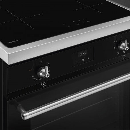 Cuisinière induction SMEG C6IMBLT2 60×60 tout électrique (Noir) — Four 70 L, Vapor Clean, Classe A, Booster | Electro‑Choc