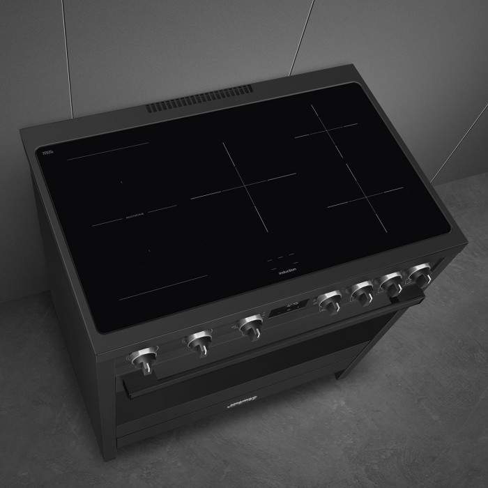 Piano de cuisson induction SMEG B95IMAN9 — 90 cm, four chaleur tournante 115 L, anthracite | Electro‑Choc