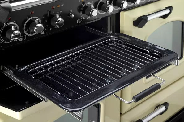 Piano de cuisson mixte Falcon Classic Deluxe 90 CDL90DFBLC-EU noir brillant et chrome — 5 foyers gaz, 2 fours électriques et gril séparé