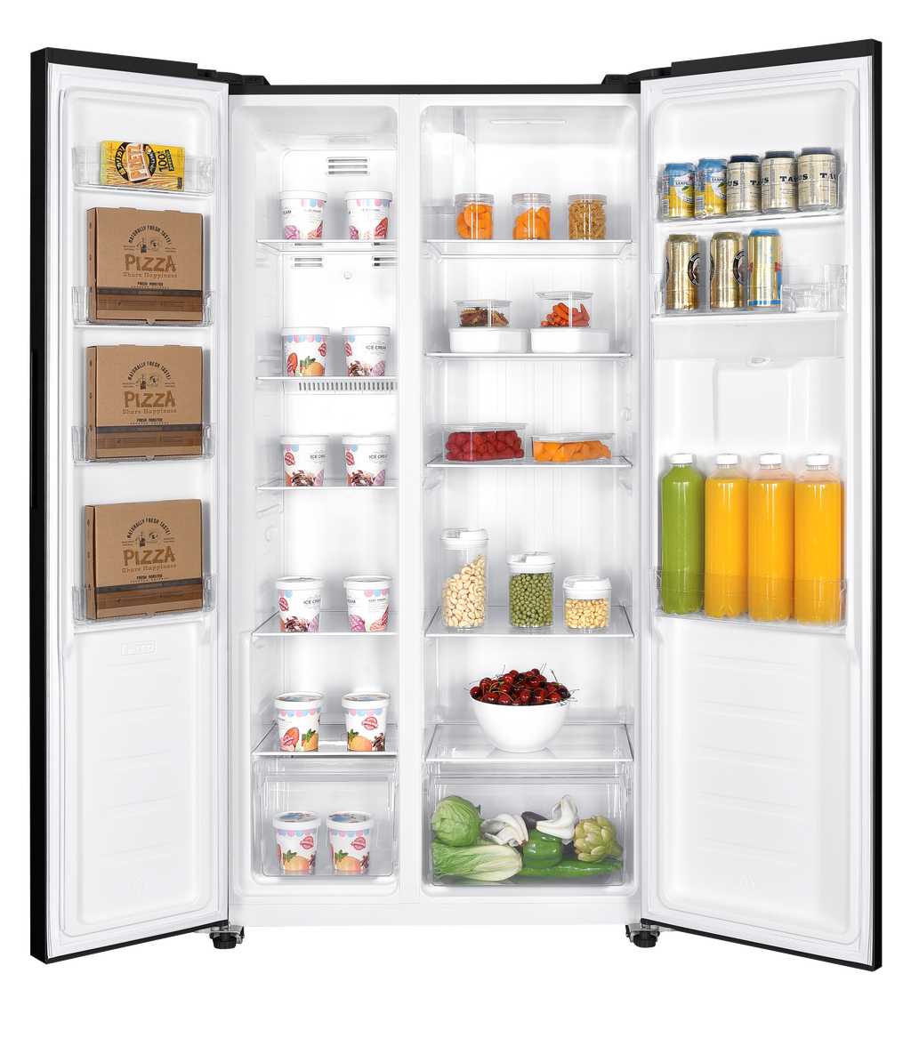 Amerikaanse koelkast EXQUISIT SBS239-WS-EB — 442 L, No-Frost, waterdispenser, 39 dB