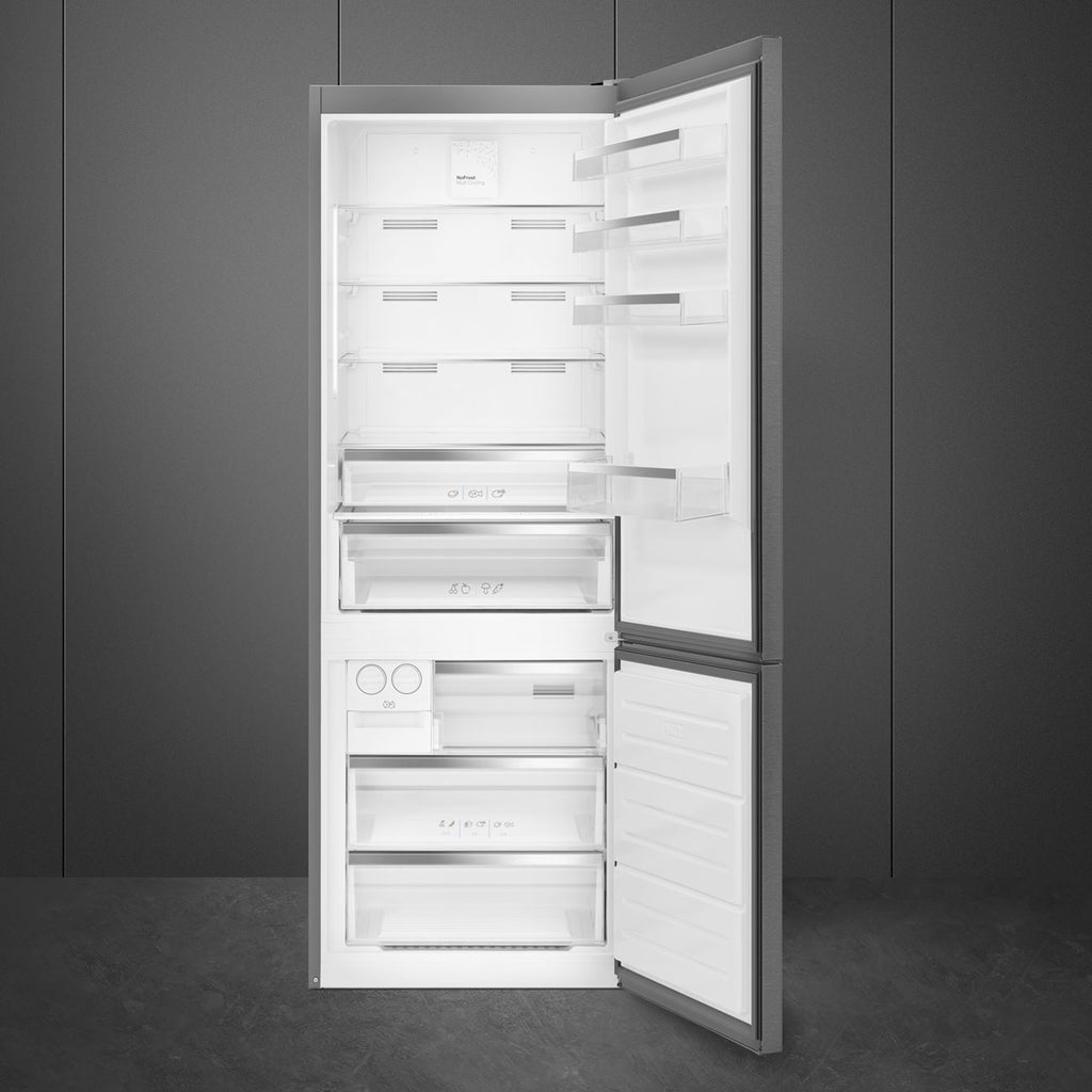 Réfrigérateur combiné SMEG FC48XDNE — 481 L, No Frost, Inverter, inox look | Electro‑Choc