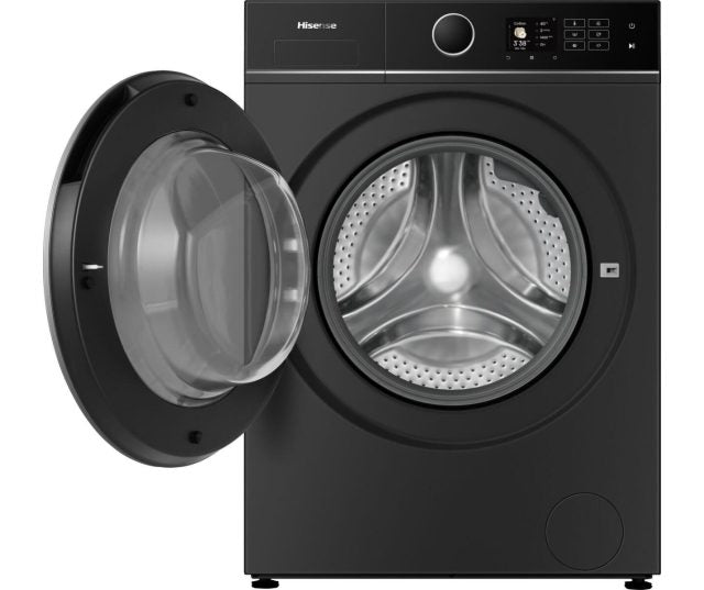 Lave-linge séchant HISENSE WD5I1245BBRH/BLX — 12 kg lavage / 8 kg séchage — Pompe à chaleur — Classe A — Wi‑Fi