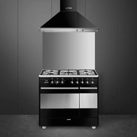 Piano de cuisson SMEG SCB92MN8 90 cm – 2 fours électriques – 5 brûleurs gaz – Noir