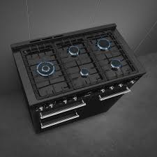 Piano de cuisson gaz SMEG CX103GMBL — 100 cm, 3 fours, finition noire Classica | Electro‑Choc