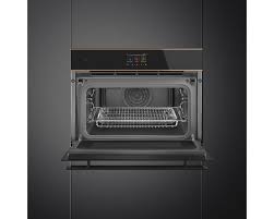 Four combiné micro-ondes compact SMEG SO4604M2PNR — 45 cm, Speedwave Galileo, TFT, noir | Electro‑Choc
