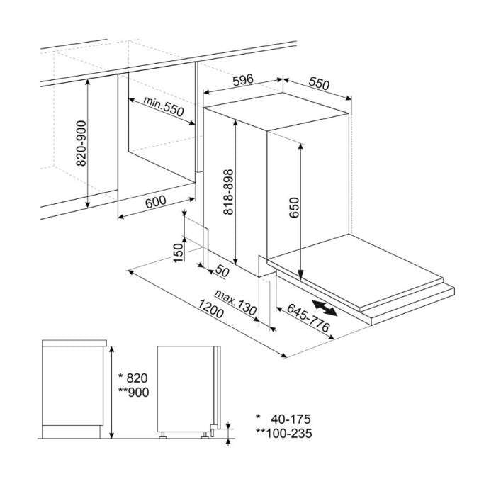 Lave-vaisselle encastrable tout intégrable SMEG STL362DQ 60 cm — 14 couverts, 46 dB, Dry Assist+ | Electro‑Choc