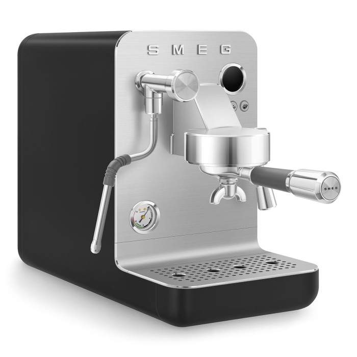 Machine expresso SMEG EMC02BLMEU Collezione — 15 bars — Triple Thermoblock — Porte‑filtre 58 mm — Noir mat