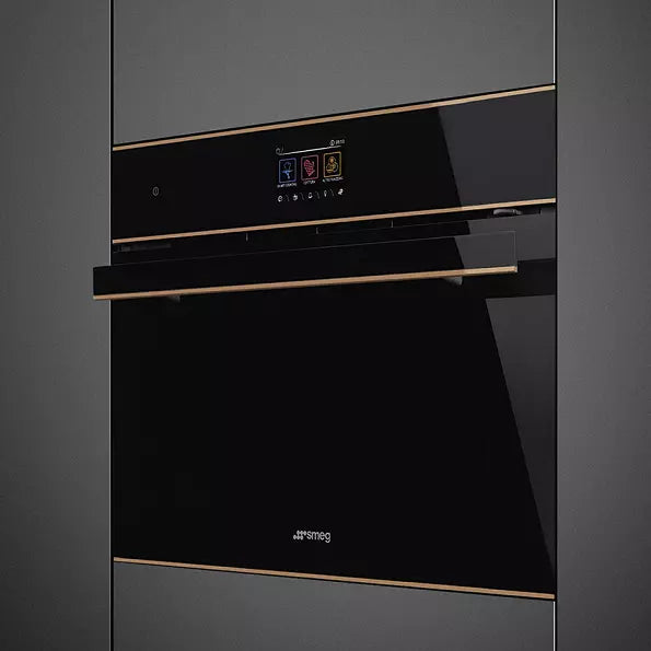 Four combiné micro-ondes compact SMEG SO4604M2PNR — 45 cm, Speedwave Galileo, TFT, noir | Electro‑Choc