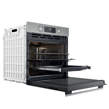 Inbouw oven WHIRLPOOL OMK58RU1X — 71 L, Pyrolyse + Hydrolyse, Hetelucht, Klasse A+, Inox | Electro‑Choc
