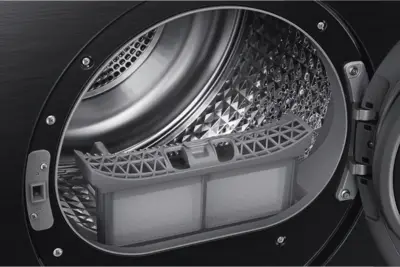 Sèche-linge pompe à chaleur SAMSUNG DV9UDG52A0ABEN (Série 5000 Optimal Dry) 9 kg — classe C, Hygiene Care, Optimal Dry (capteurs), Quick Dry 35’, Wi‑Fi SmartThings (AI Energy Mode / Home Care), porte réversible | Electro‑Choc