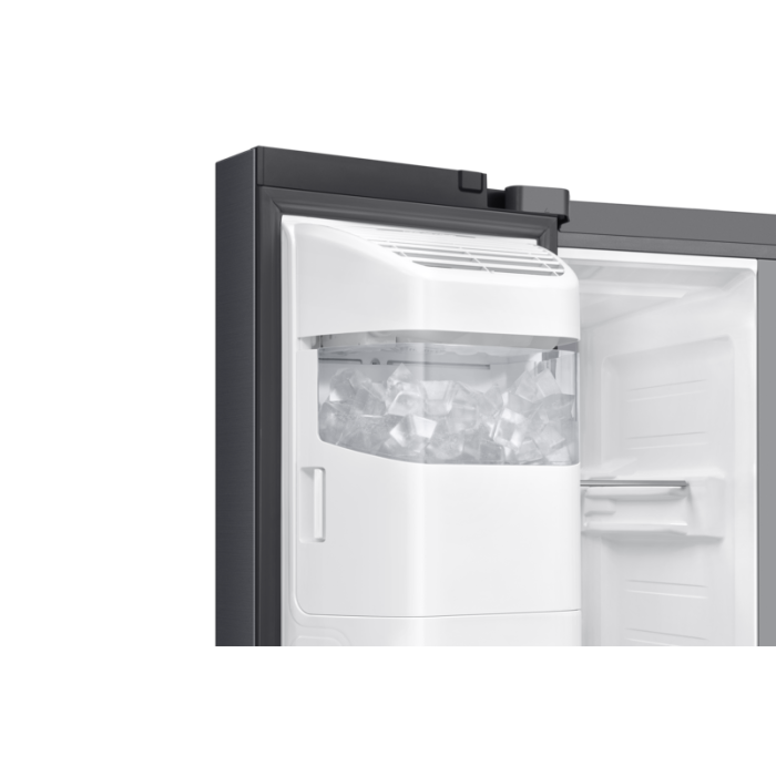 Réfrigérateur américain Samsung Bespoke AI RS70F66KBFEF — SpaceMax™ 634 L, classe B, 32 dB, Twin Cooling Plus™, distributeur eau & glace, Wi‑Fi SmartThings, Inox Noir | Electro‑Choc