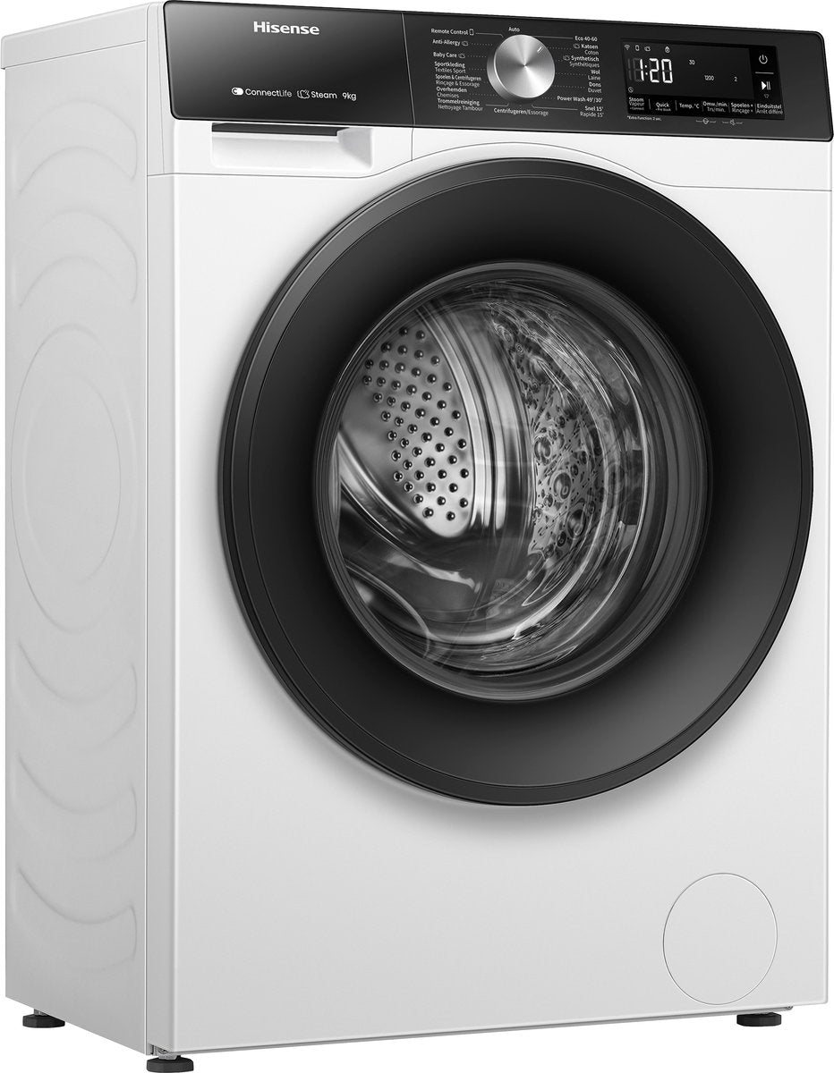 Lave-linge HISENSE WF3S9043BW3/BLX — 9 kg — 1400 tr/min — Classe A — Wi‑Fi ConnectLife